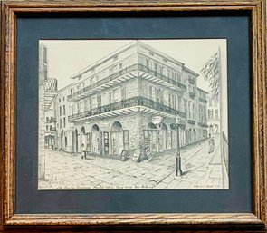 Archie Boyd Signed The Pirates Parsonage Pirates Alley On Vieux Carre New Orleans Sketch