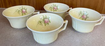 Set Of Yellow, Rose Tea Cups