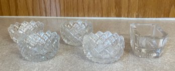 Vintage Set Of Glass Salt Cellars