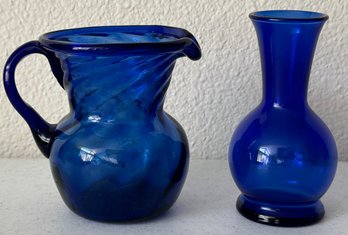 Pair Of Small Blue Vases