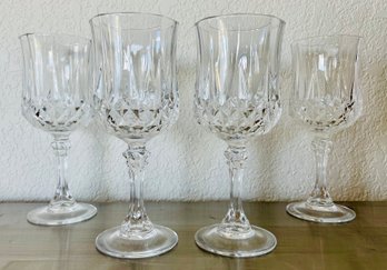 4 PC Lot Of Crystal Wine Glasses