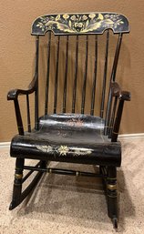 Hitchcock-Style Black Rocking Chair