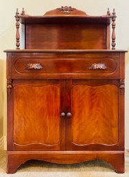 Antique Cherry Wood Mahogany Chiffonier With Dovetail Hinged Drawers