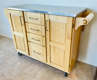 Kitchen Cart With Stainless Top