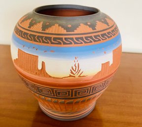 Terry Smith Navajo Etchware Vase