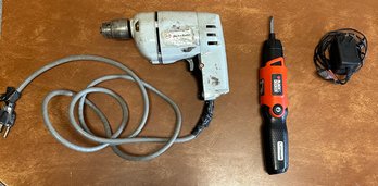 Pair Of Black And Decker Drill And Electric Screwdriver