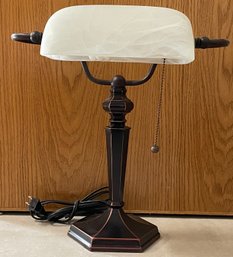 Bankers Desk Lamp W/ Glass Shade