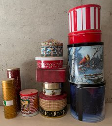Empty Christmas And Miscellaneous Tins
