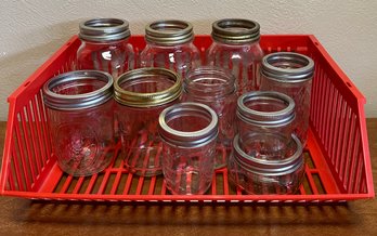 Assortment Of Mason Jars Without Lids Of Various Sizes