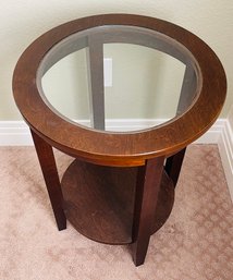 Glass Top Round Side Table