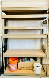Tall Metal Storage Shelves With 5 Gallon Bucket And Car Cleaning Products 1/2