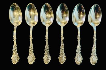 6 Hess And Culbertson Sterling Silver Spoons Monogrammed