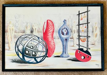 Sculptural Objects By Henry Moore 1949, Limited Edition Lithograph After Original Drawing