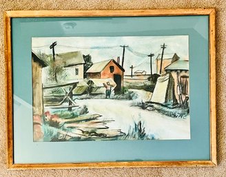 Farm Painting In Frame