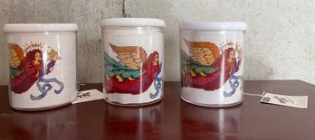 Trio Of Matching'stitch Or Paint A Mug' Mugs