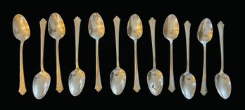 12 Damask Rose Sterling Silver Spoons