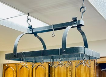 Rectangular Hanging Pot Rack With Hooks