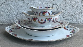 Vintage Epiag Czechoslovakia Floral Platter, Gravy Boat, And More