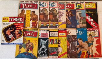 Lot Of 1950-1958 The Ring Boxing Magazines