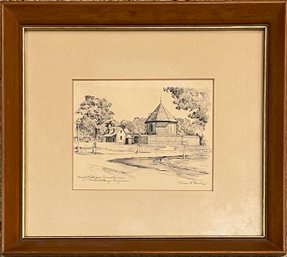 Williamsburg, Virginia Black And White Sketched Print