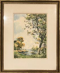 On The Banks Of Etang, Framed Print By  Paul Emile, The Paris Etching Society, NY
