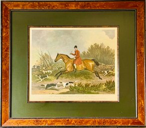 Framed English Equestrian Fox Hunt Print After R.B. Davis