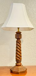 Twisted Wooden Column Table Lamp 1 Of 2