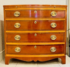 Hickory Manufacturing Co. Georgian Style Yew Bowfront Bachelors Chest