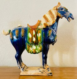 Vintage Chinese Blue Horse Figure