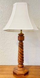 Twisted Wooden Column Table Lamp 2 Of 2