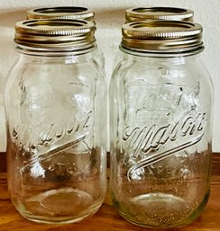 Lot Of 4 Large Mason Jars