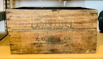 Vintage Oak Hill Pure Food Wood Crate