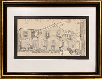 Black And White House Sketch Print
