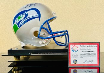 Steve Largent Autographed Full Size NFL Seattle Seahawks Riddell Helmet Certified By Schwartz Sports