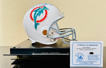 Bob Griese Autographed Dolphins Throwback Replica Full Size Helmet COA By Creative Sports