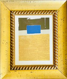 Carolina Mirror Framed Small Blue Rectangle Abstract Artwork