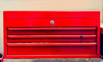 Red Metal Table Top Tool Box With Tools Included