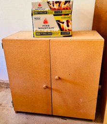 Garage Cabinet And Fire Logs