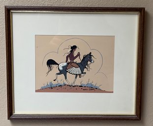 Framed Print #163 First Date By Navajo Artist Robert Chee