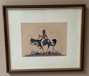 Framed Print #164 First Date By Navajo Artist Robert Chee