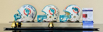 Trio Of Miami Dolphins Autographed Mini Helmets With COA