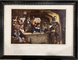 Signing The Mayflower Compact, Framed Print