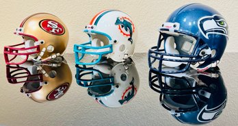 3 Riddell Mini Helmets  Dolphins, Seahawks, 49ers