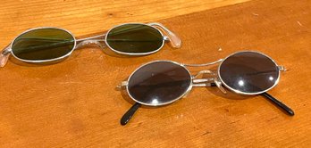 Pair Of Vintage Oval Styled Sunglasses-slight Prescription