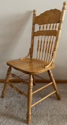 4 PC Lot Of Vintage Pressback Wooden Dining Chairs