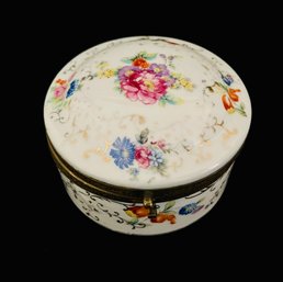 Vintage Hand Painted Porcelain Trinket Box, Made In Japan