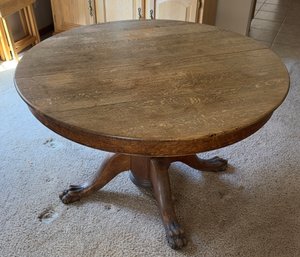 Vintage Round Claw Foot Dinning Table