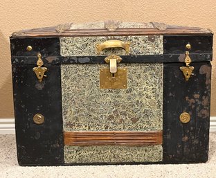 Circa 1900 Style Dome Top Travel Steamer Trunk