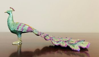 Bejeweled Peacock Figurine