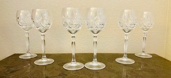 6 PC Lot Crystal Wine Glasses